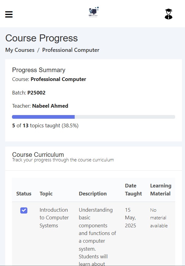 Curriculum Tracking