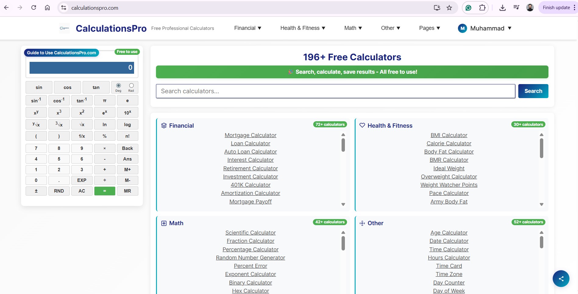 CalculationsPro.com — Complete Online Calculator Platform