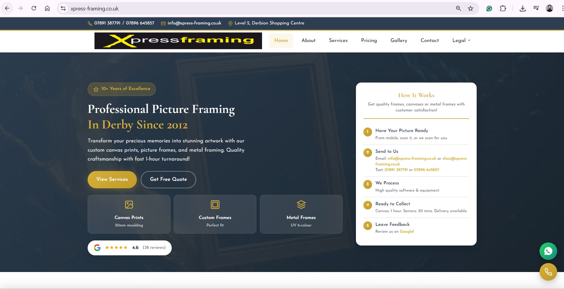 Xpress Framing UK – Complete Website Redesign, Hosting Upgrade & SSL Integration