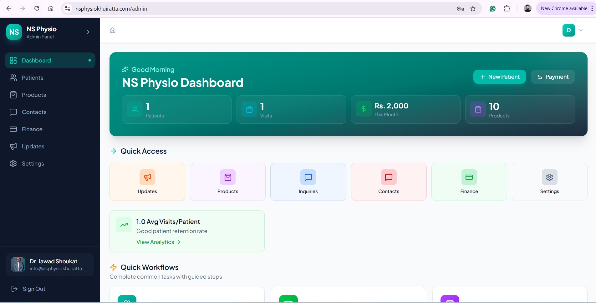 NS Physio & Health Care, Khuiratta, AJK, PK – Website & Healthcare Management System
