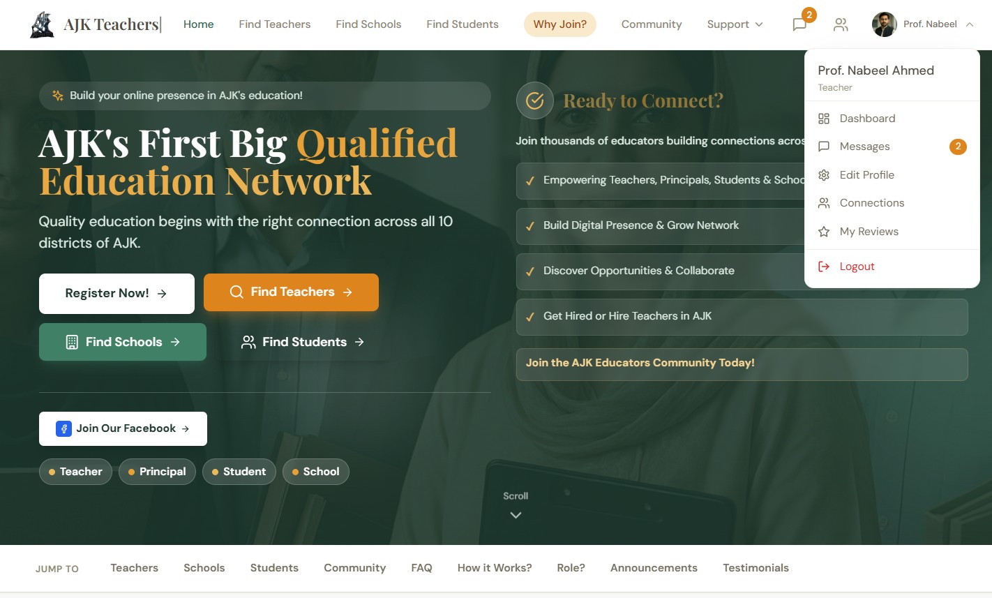 AJK Teachers – Comprehensive Digital Platform for Educators, Students & Institutions